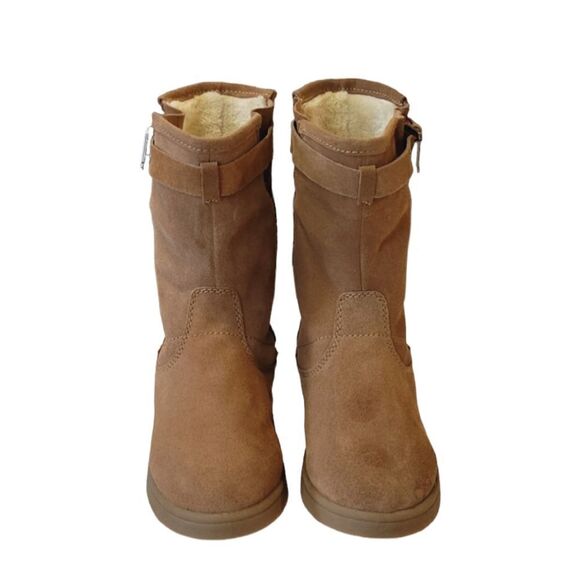 Marc Fisher Mfearra Tan Suede Buckle Detail Pull-On Winter Boot Size 8.5 - Picture 4 of 10